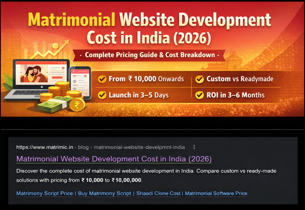Matrimonial Website Development Cost in India (2026)