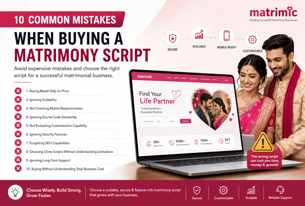 Common mistakes in choosing matrimony scripts