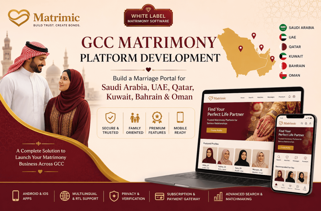 Enterprise GCC Matrimony Platform Development by Matrimic for Saudi Arabia UAE Qatar Kuwait Bahrain and Oman