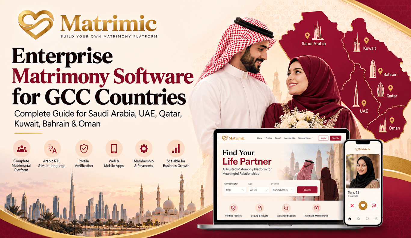 Enterprise Matrimony Software for GCC Countries: Complete Guide for Saudi Arabia, UAE, Qatar, Kuwait, Bahrain & Oman