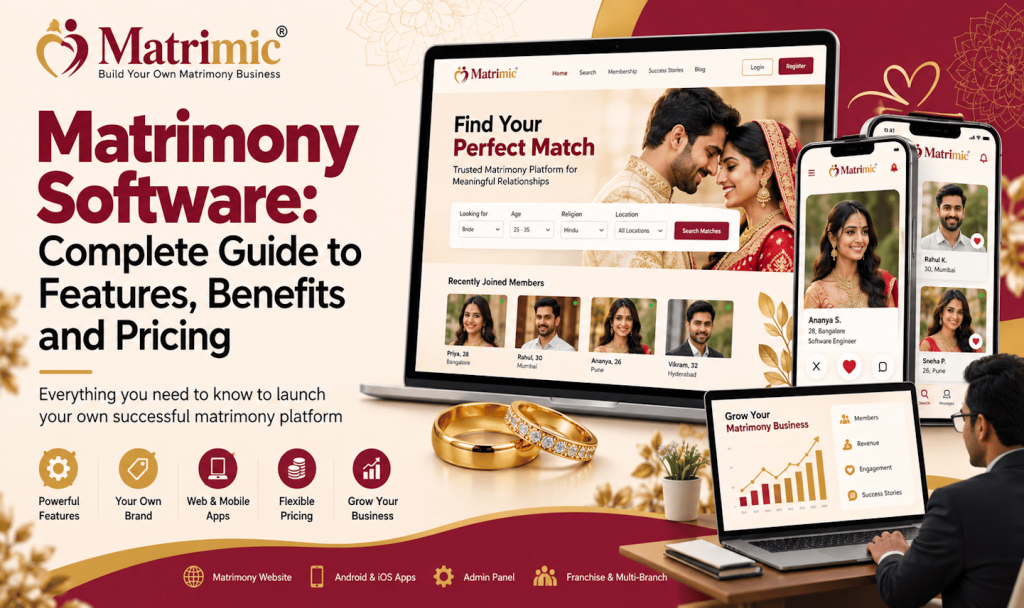 Matrimony software for launching a matrimonial website and mobile app